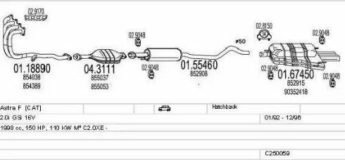 MTS C250059005061 - Система випуску ОГ autocars.com.ua