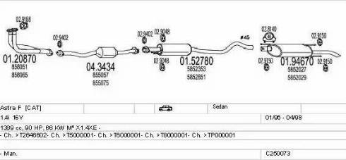 MTS C250073005180 - Система випуску ОГ autocars.com.ua