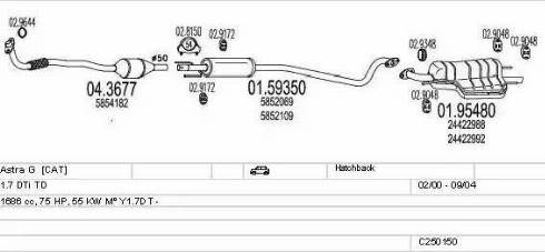 MTS C250150005269 - Система випуску ОГ autocars.com.ua