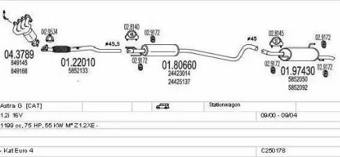 MTS C250178005298 - Система випуску ОГ autocars.com.ua