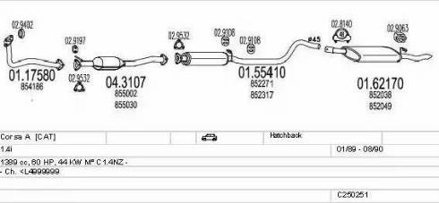 MTS C250251005386 - Система випуску ОГ autocars.com.ua