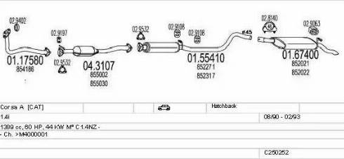 MTS C250252005387 - Система випуску ОГ autocars.com.ua
