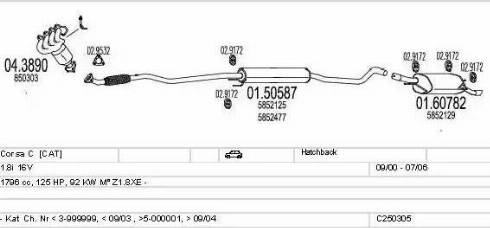 MTS C250305005441 - Система випуску ОГ autocars.com.ua