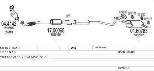 MTS C250310005446 - Система випуску ОГ autocars.com.ua