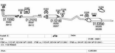 MTS C250388005118 - Система випуску ОГ autocars.com.ua