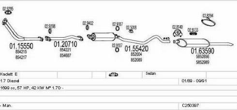 MTS C250397005130 - Система випуску ОГ autocars.com.ua