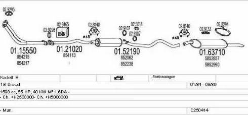 MTS C250414005154 - Система випуску ОГ autocars.com.ua