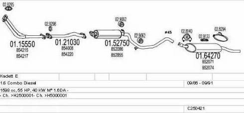 MTS C250421005161 - Система випуску ОГ autocars.com.ua