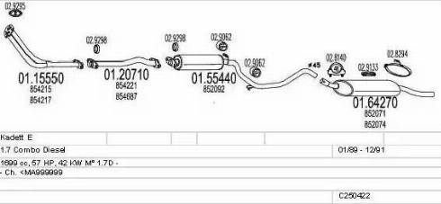 MTS C250422005162 - Система випуску ОГ autocars.com.ua