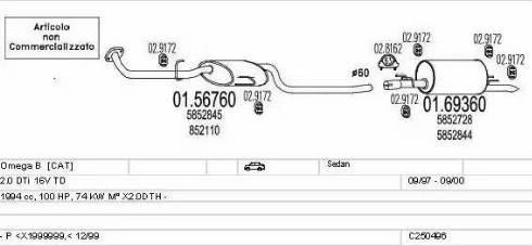 MTS C250496005694 - Система випуску ОГ autocars.com.ua