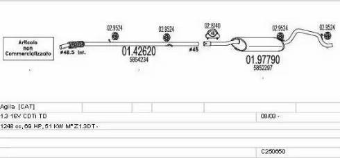 MTS C250650007811 - Система випуску ОГ autocars.com.ua