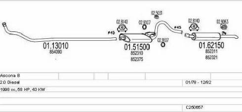 MTS C250657007360 - Система випуску ОГ autocars.com.ua