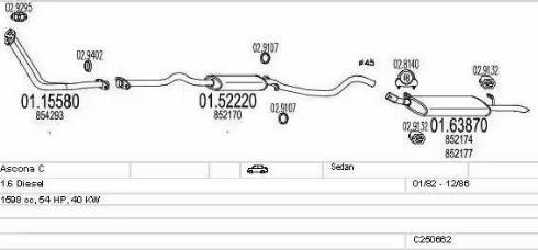 MTS C250662008412 - Система випуску ОГ autocars.com.ua