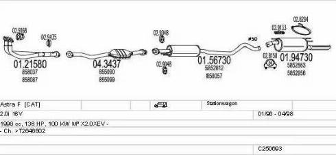 MTS C250693008336 - Система випуску ОГ autocars.com.ua
