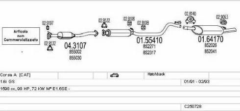 MTS C250728008828 - Система випуску ОГ autocars.com.ua