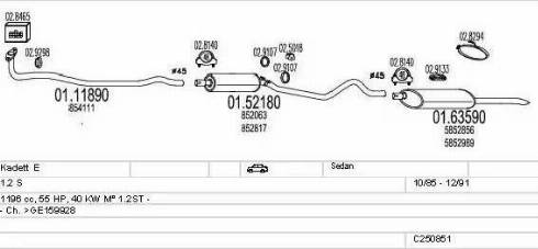 MTS C250851007037 - Система випуску ОГ autocars.com.ua