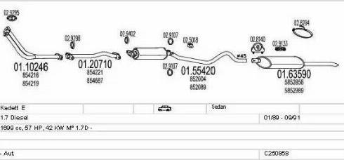 MTS C250858005026 - Система випуску ОГ autocars.com.ua