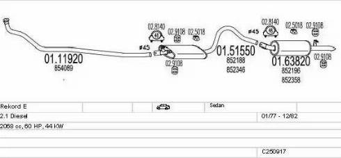 MTS C250917005718 - Система випуску ОГ autocars.com.ua