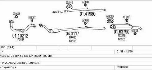 MTS C260059005934 - Система випуску ОГ autocars.com.ua
