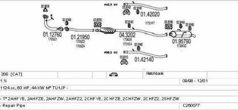 MTS C260077005954 - Система выпуска ОГ avtokuzovplus.com.ua