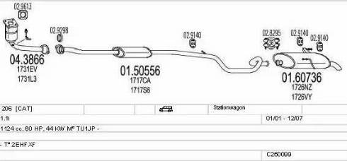 MTS C260099006001 - Система випуску ОГ autocars.com.ua