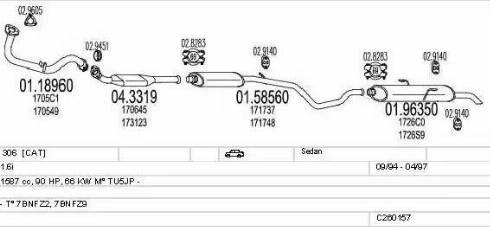 MTS C260157006056 - Система випуску ОГ autocars.com.ua