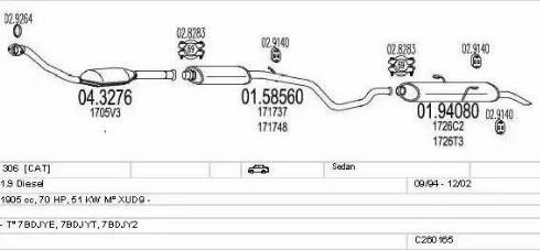 MTS C260165006064 - Система випуску ОГ autocars.com.ua