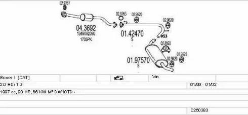 MTS C260383005518 - Система випуску ОГ autocars.com.ua