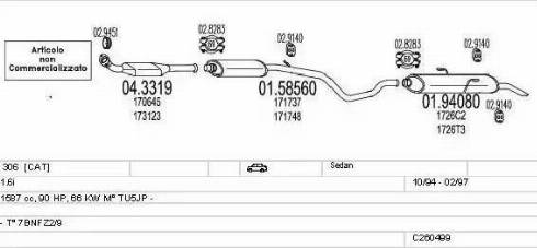 MTS C260499008278 - Система випуску ОГ autocars.com.ua