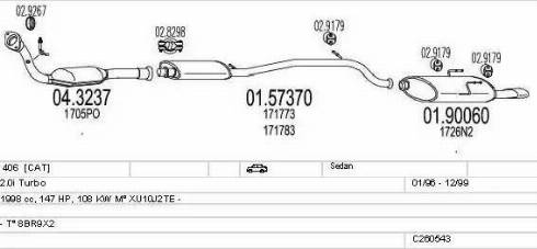 MTS C260543009677 - Система випуску ОГ autocars.com.ua