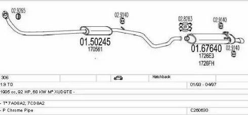 MTS C260630007628 - Система випуску ОГ autocars.com.ua