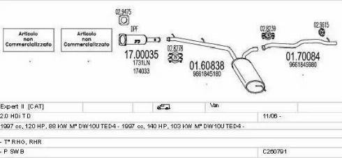 MTS C260791016401 - Система выпуска ОГ avtokuzovplus.com.ua