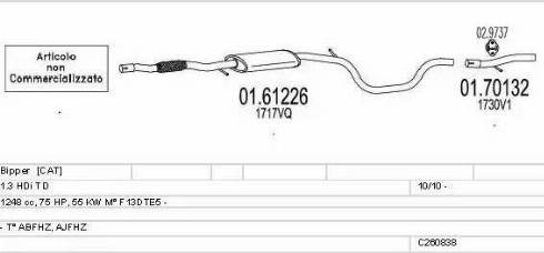 MTS C260838025685 - Система випуску ОГ autocars.com.ua