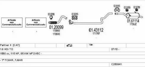 MTS C260841024805 - Система випуску ОГ autocars.com.ua