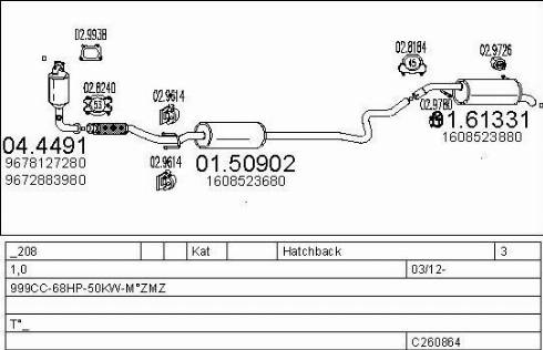 MTS C260864030025 - Система випуску ОГ autocars.com.ua