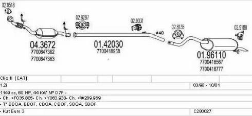 MTS C280027006567 - Система випуску ОГ autocars.com.ua