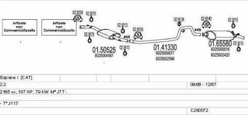 MTS C280072006611 - Система випуску ОГ autocars.com.ua