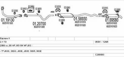 MTS C280080006619 - Система випуску ОГ autocars.com.ua