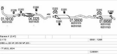MTS C280081006620 - Система випуску ОГ autocars.com.ua