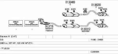MTS C280086006625 - Система випуску ОГ autocars.com.ua
