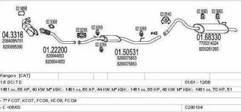 MTS C280134006679 - Система випуску ОГ autocars.com.ua