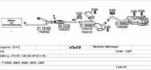 MTS C280147006697 - Система випуску ОГ autocars.com.ua