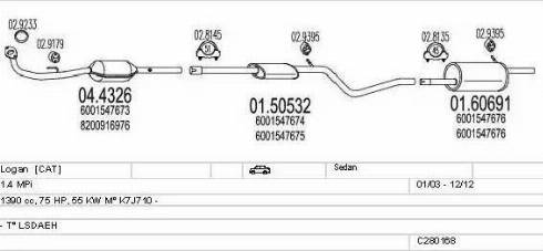 MTS C280168006724 - Система випуску ОГ autocars.com.ua