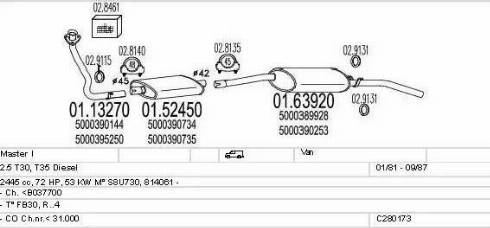 MTS C280173006729 - Система випуску ОГ autocars.com.ua