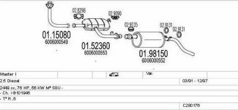 MTS C280176006732 - Система випуску ОГ autocars.com.ua