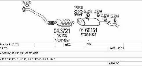 MTS C280185006744 - Система випуску ОГ autocars.com.ua