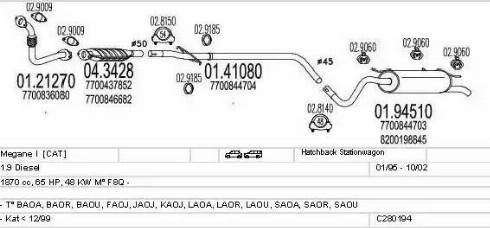 MTS C280194006754 - Система випуску ОГ autocars.com.ua