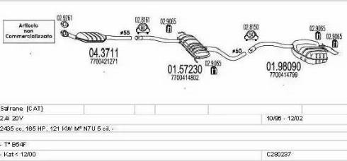 MTS C280237006803 - Система випуску ОГ autocars.com.ua