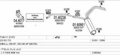 MTS C280292006851 - Система випуску ОГ autocars.com.ua