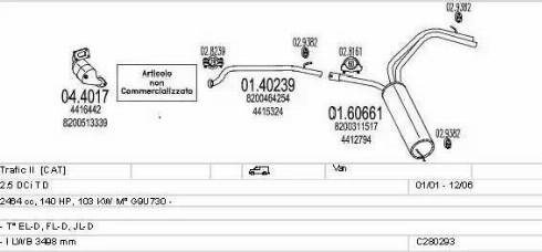 MTS C280293006852 - Система випуску ОГ autocars.com.ua